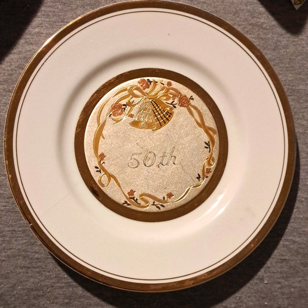 Chokin Plate Fine China Inlayed With 24k Gold